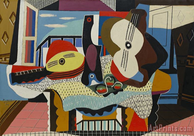 Pablo Picasso Mandolin And Guitar (mandoline Et Guitare) Art Print
