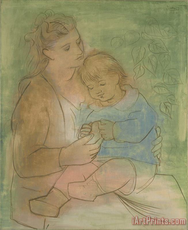Pablo Picasso Mother And Child Art Print
