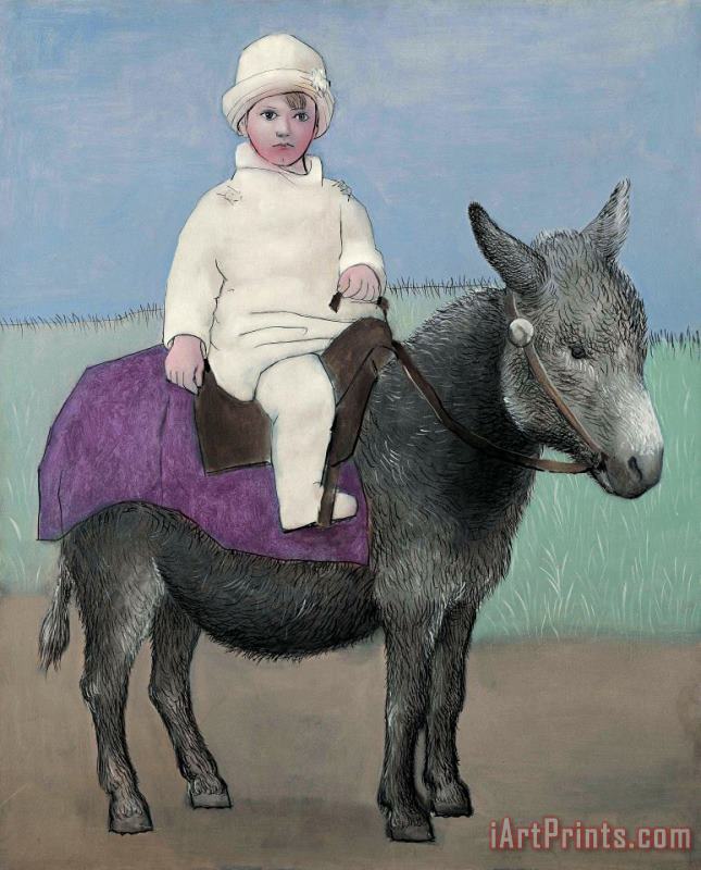 Pablo Picasso Paulo on a Donkey Art Painting