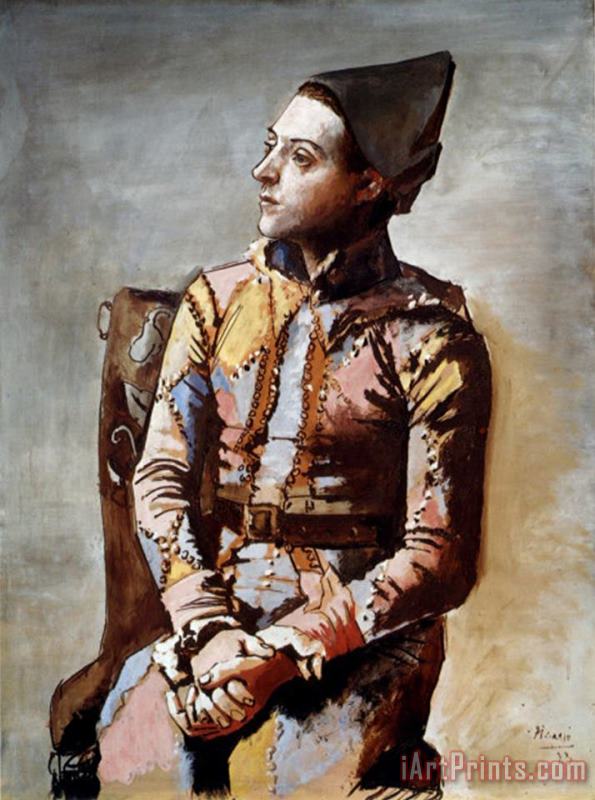 Pablo Picasso The Seated Harlequin 1923 Art Print