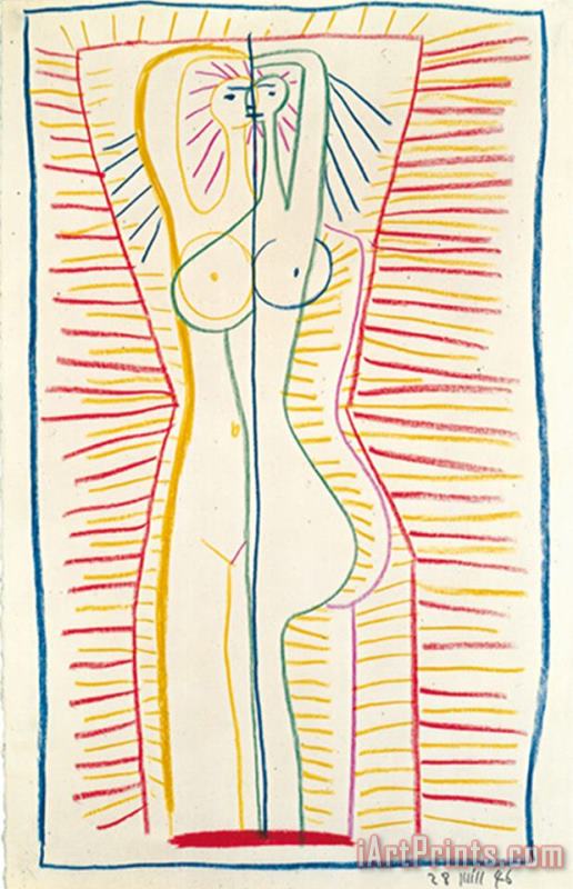 Pablo Picasso Woman Standing C 1946 Art Print