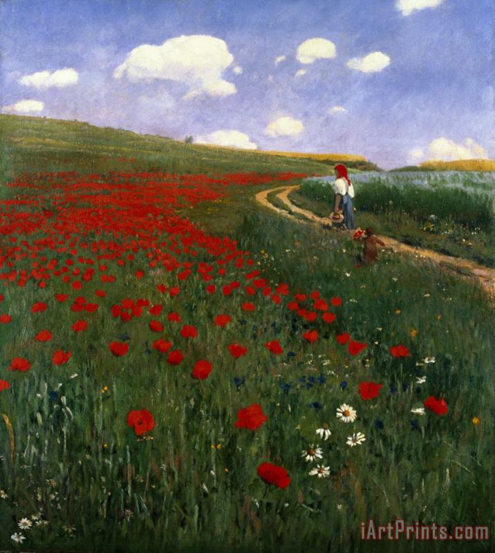The Poppy Field painting - Pal Szinyei Merse The Poppy Field Art Print