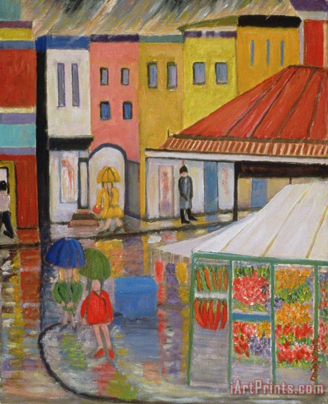 Spring Rain Bywood Market painting - Patricia Eyre Spring Rain Bywood Market Art Print
