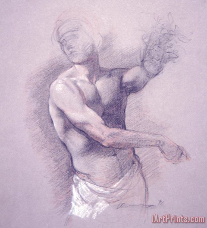 Patrick Devonas Conte Drawing From Imagination Male Torso Art Painting