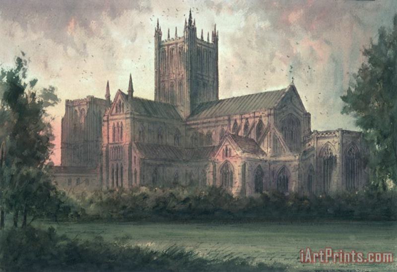 Wells Cathedral painting - Paul Braddon Wells Cathedral Art Print