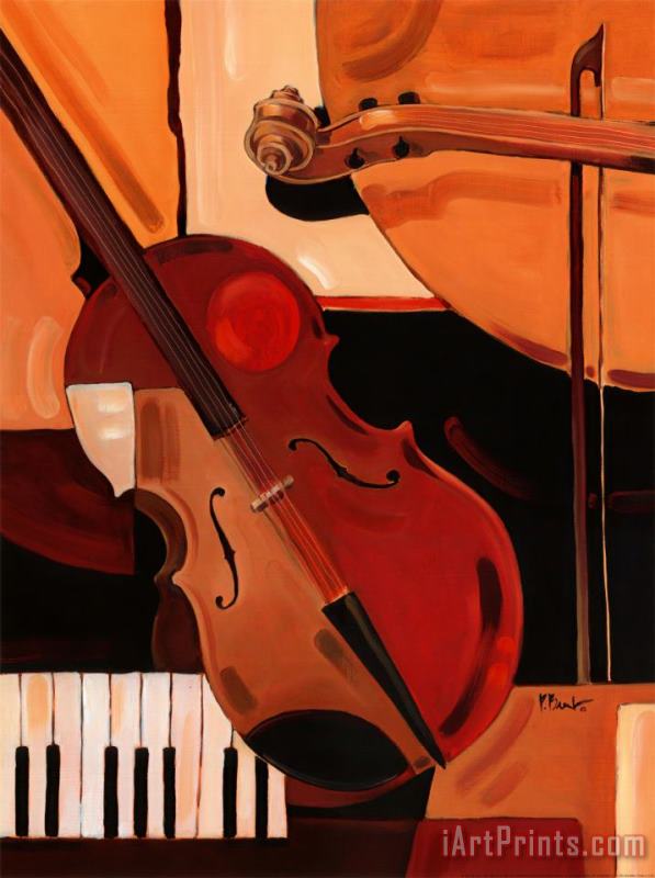 Abstract Violin painting - Paul Brent Abstract Violin Art Print