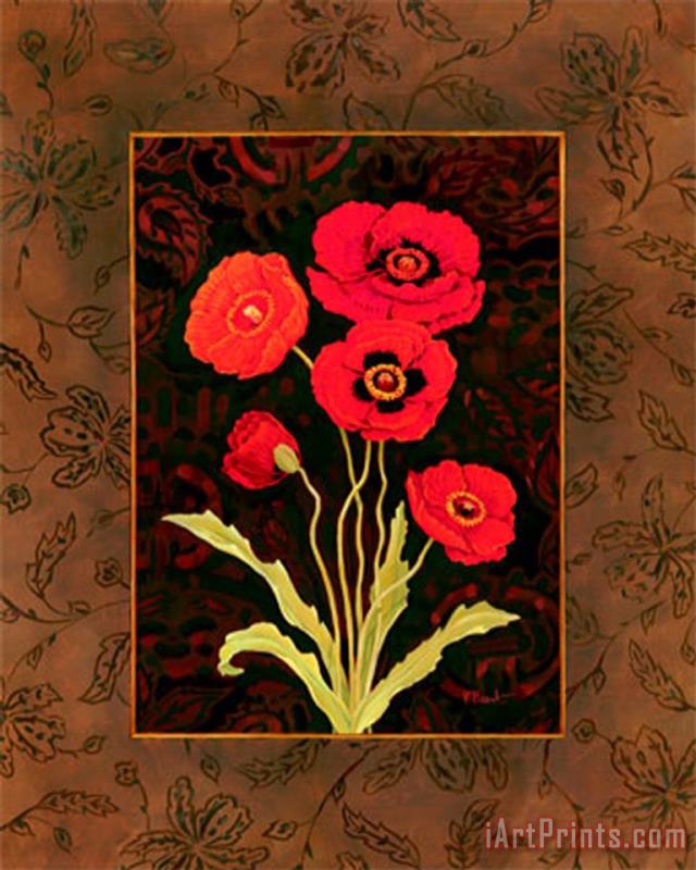 Paul Brent Damask Poppy Art Painting