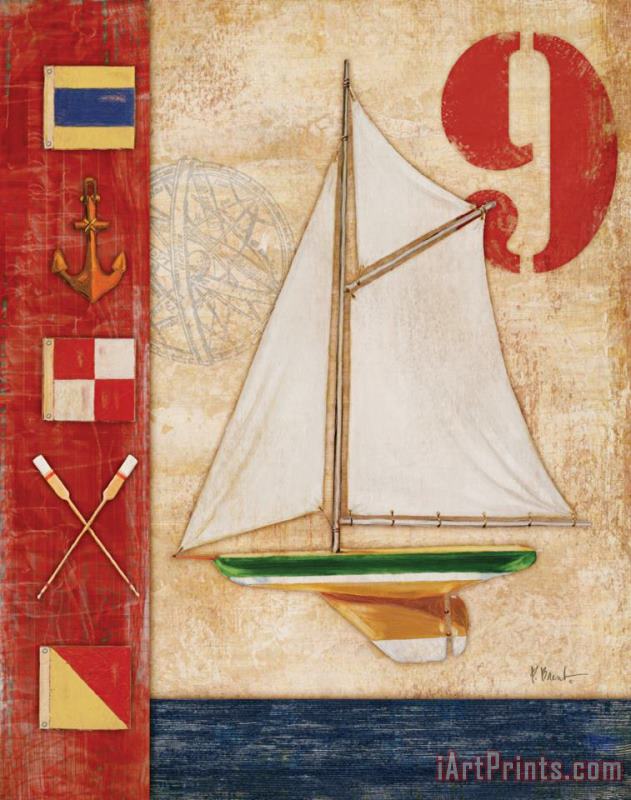 Model Yacht Collage I painting - Paul Brent Model Yacht Collage I Art Print