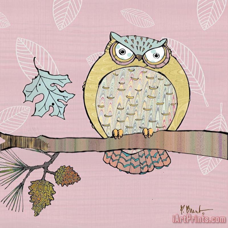 Paul Brent Pastel Owls III Art Painting