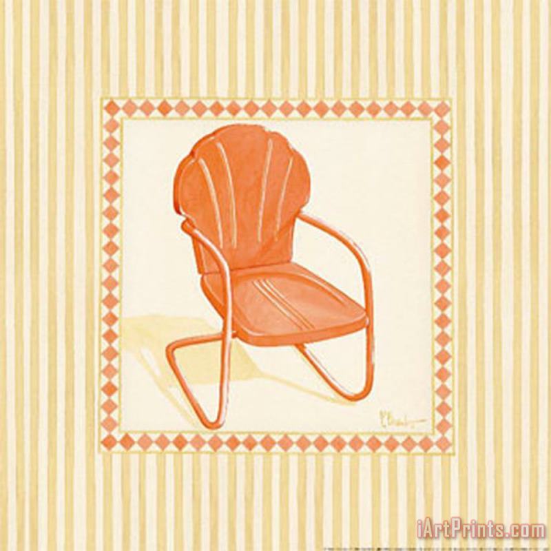 Retro Patio Chair I painting - Paul Brent Retro Patio Chair I Art Print