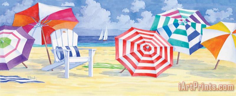 Umbrella Beach painting - Paul Brent Umbrella Beach Art Print