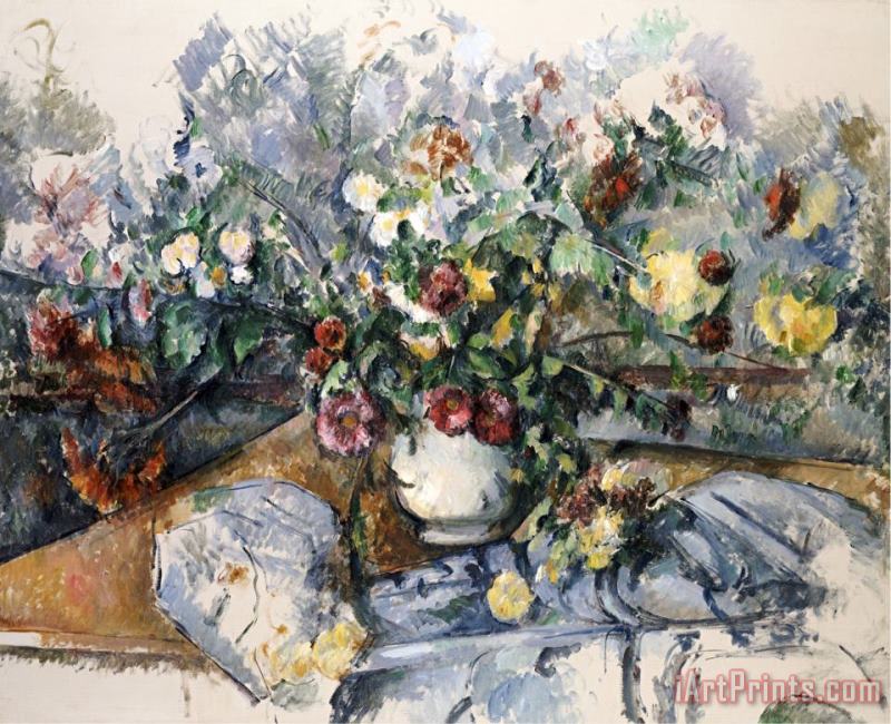 A Large Bouquet of Flowers painting - Paul Cezanne A Large Bouquet of Flowers Art Print