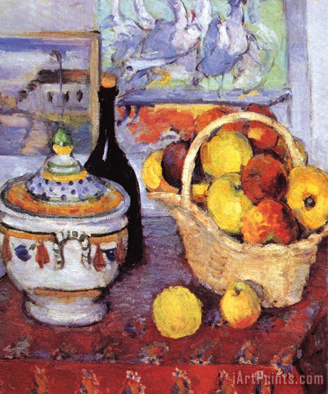 Paul Cezanne Apples Bottle And Tureen Art Painting