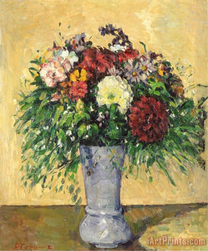 Paul Cezanne Bouquet of Flowers in a Vase Circa 1877 Art Painting