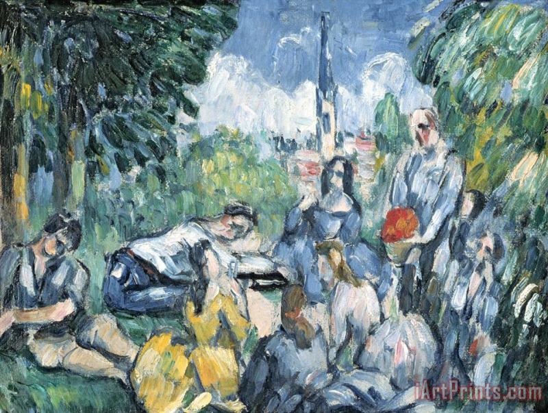 Dejeuner Sur L Herbe 1876 77 Oil on Canvas painting - Paul Cezanne Dejeuner Sur L Herbe 1876 77 Oil on Canvas Art Print
