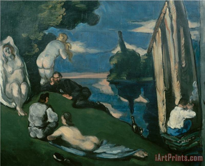 Pastoral painting - Paul Cezanne Pastoral Art Print