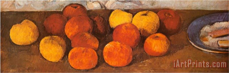 Paul Cezanne Pommes Et Biscuit Detail Art Print