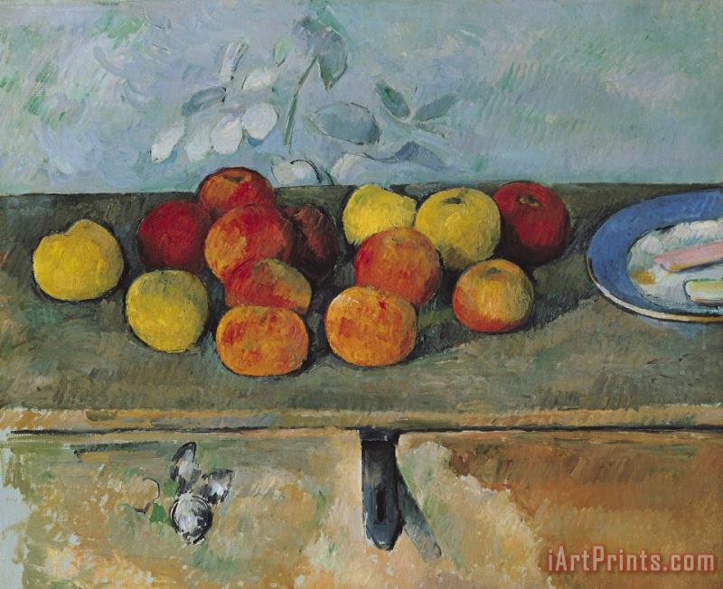 Paul Cezanne Still life of apples and biscuits Art Painting