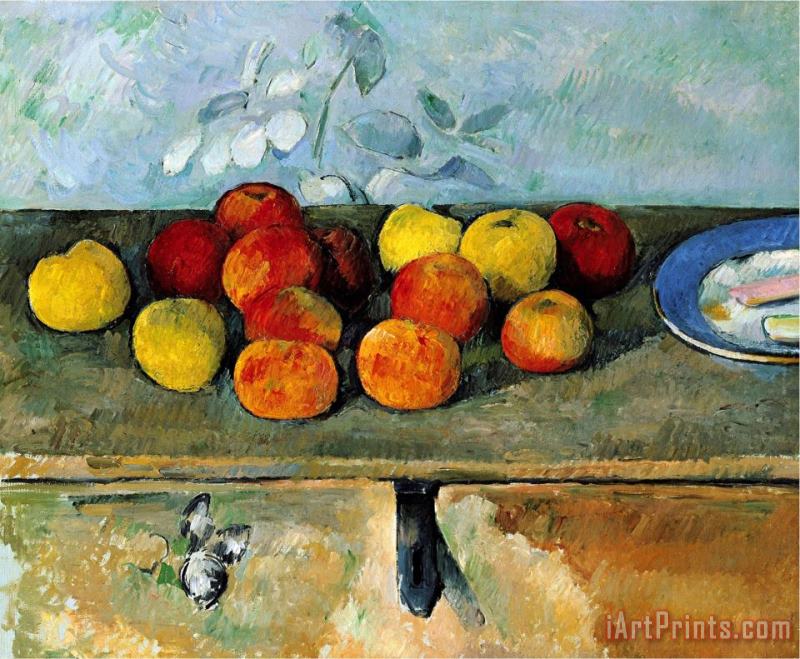 Paul Cezanne Still Life of Apples And Biscuits 1880 82 Art Painting