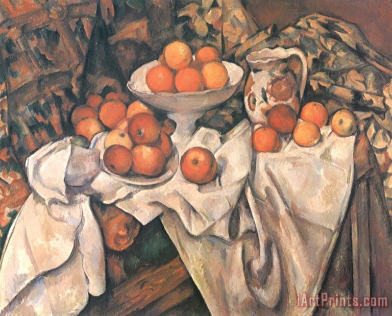Still Life with Apples And Oranges C 1895 1900 painting - Paul Cezanne Still Life with Apples And Oranges C 1895 1900 Art Print