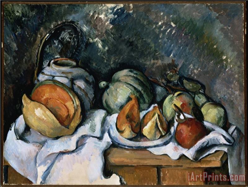 Still Life with Fruit And a Ginger Pot C 1895 painting - Paul Cezanne Still Life with Fruit And a Ginger Pot C 1895 Art Print