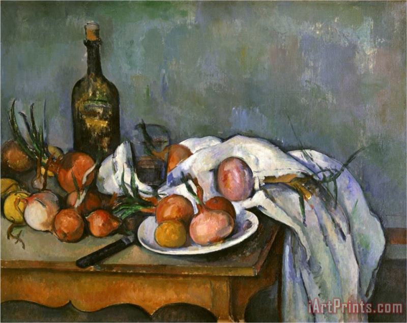 Still Life with Onions C 1895 painting - Paul Cezanne Still Life with Onions C 1895 Art Print