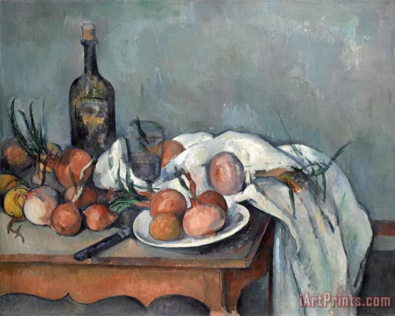 Still Life with Onions Circa 1895 painting - Paul Cezanne Still Life with Onions Circa 1895 Art Print