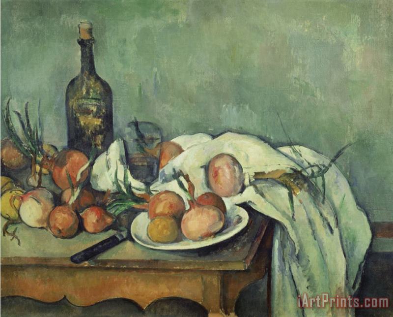 Stilleben Mit Zwiebeln Gegen 1895 painting - Paul Cezanne Stilleben Mit Zwiebeln Gegen 1895 Art Print