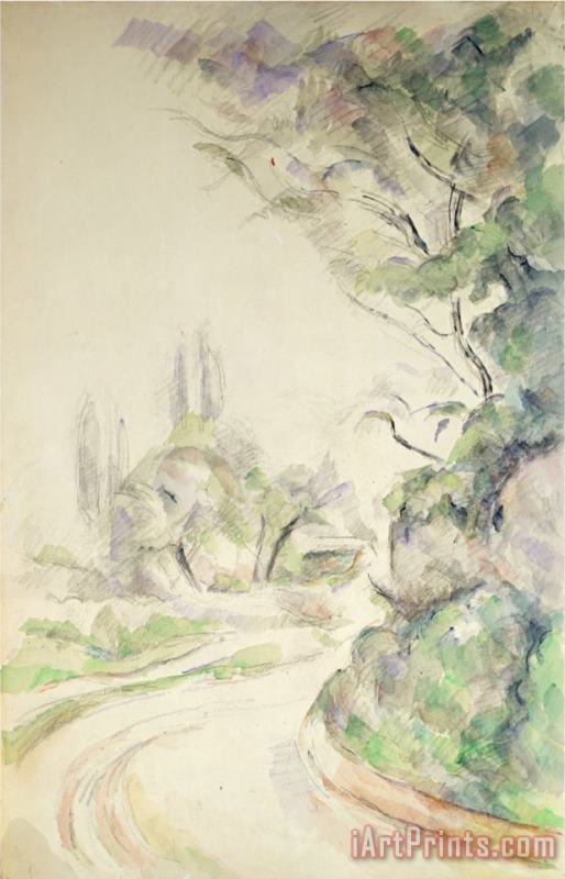 The Winding Road C 1900 06 painting - Paul Cezanne The Winding Road C 1900 06 Art Print