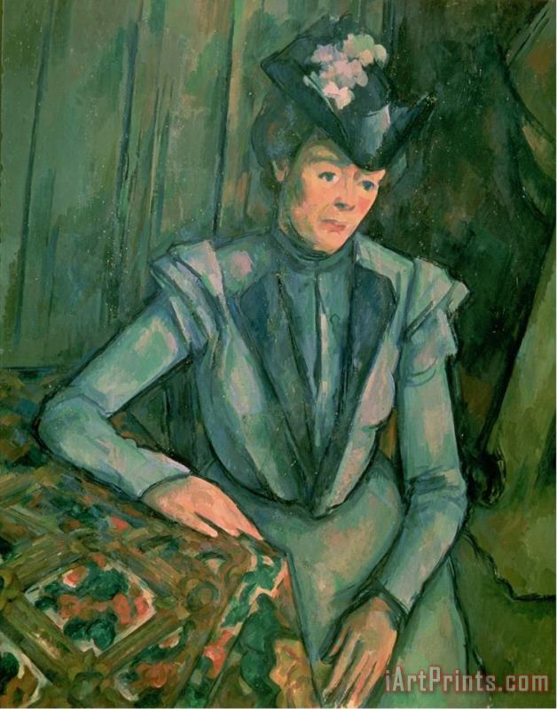 Paul Cezanne Woman in Blue Madame Cezanne 1900 02 Art Print