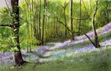 Paul Dene Marlor - Path through bluebell wood painting