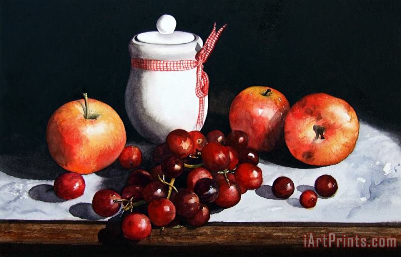 Paul Dene Marlor Still Life 'Preserve Pot and Fruit' Art Print