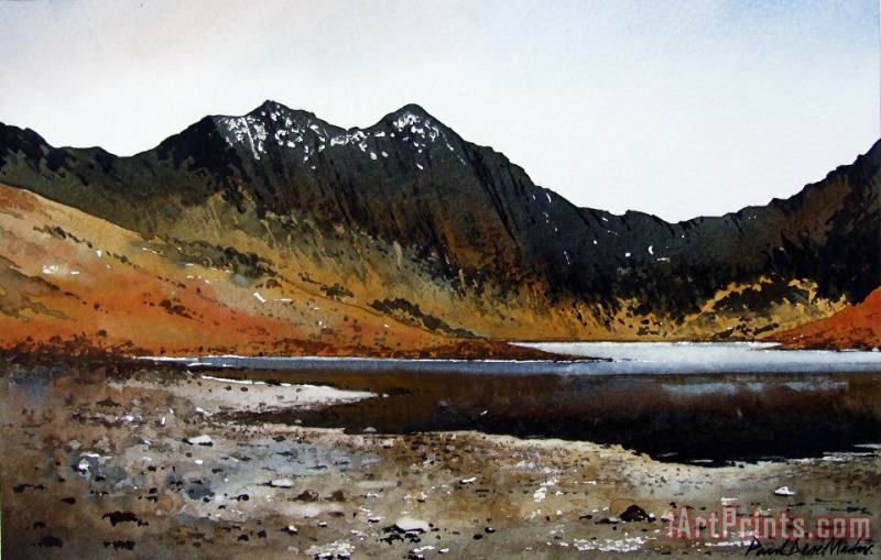 Paul Dene Marlor Y Lliwedd ridge from Lake Llyn Llydaw Art Painting