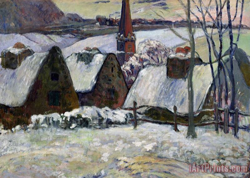 Paul Gauguin Breton village under snow Art Painting