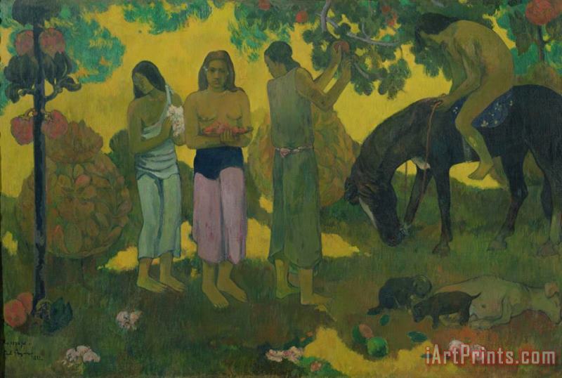 Paul Gauguin Fruit Gathering Art Painting