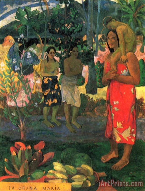 Hail Mary painting - Paul Gauguin Hail Mary Art Print