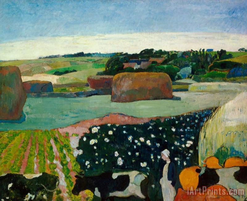 Paul Gauguin Haystacks In Brittany Art Print