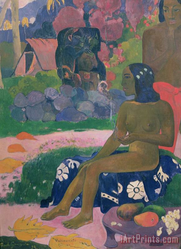 Her Name is Vairaumati painting - Paul Gauguin Her Name is Vairaumati Art Print