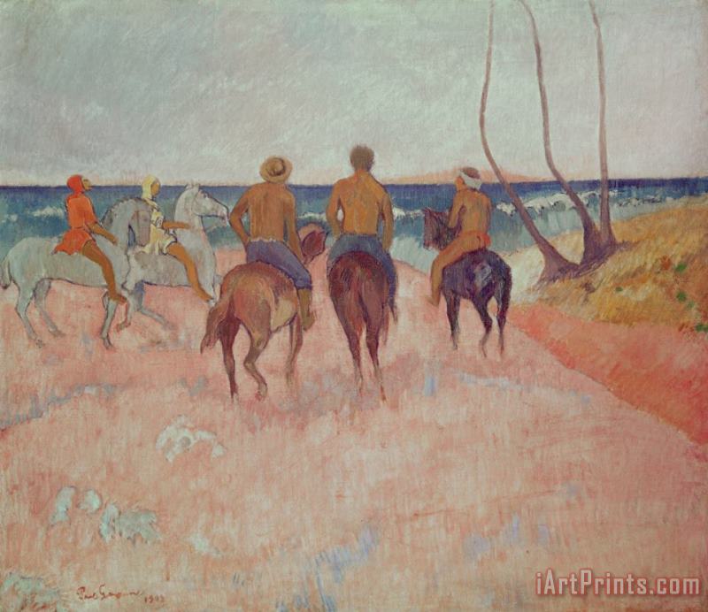 Paul Gauguin Horseman on the Beach Art Print