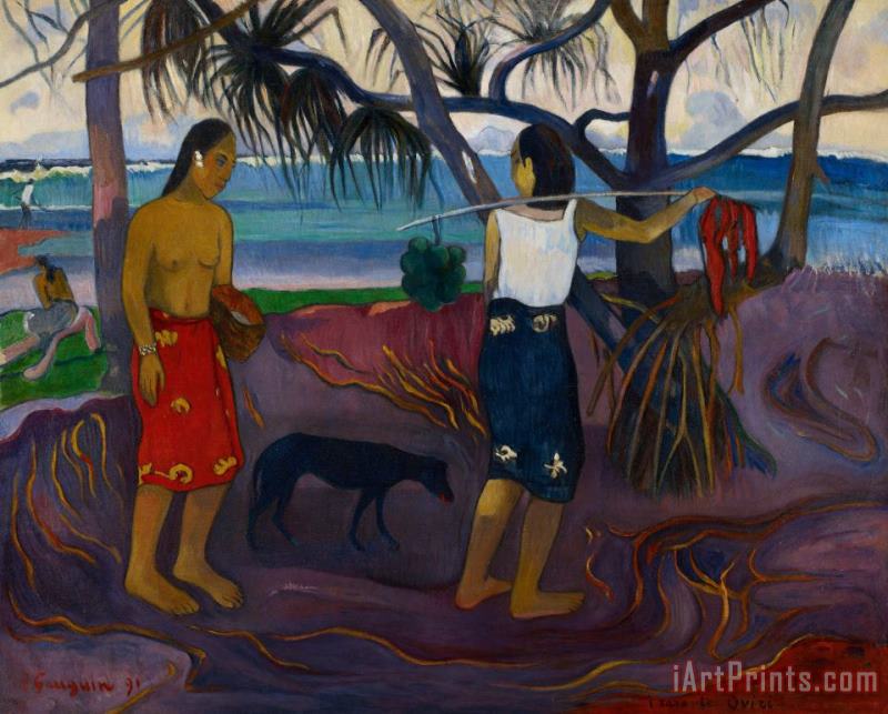 I Raro Te painting - Paul Gauguin I Raro Te Art Print