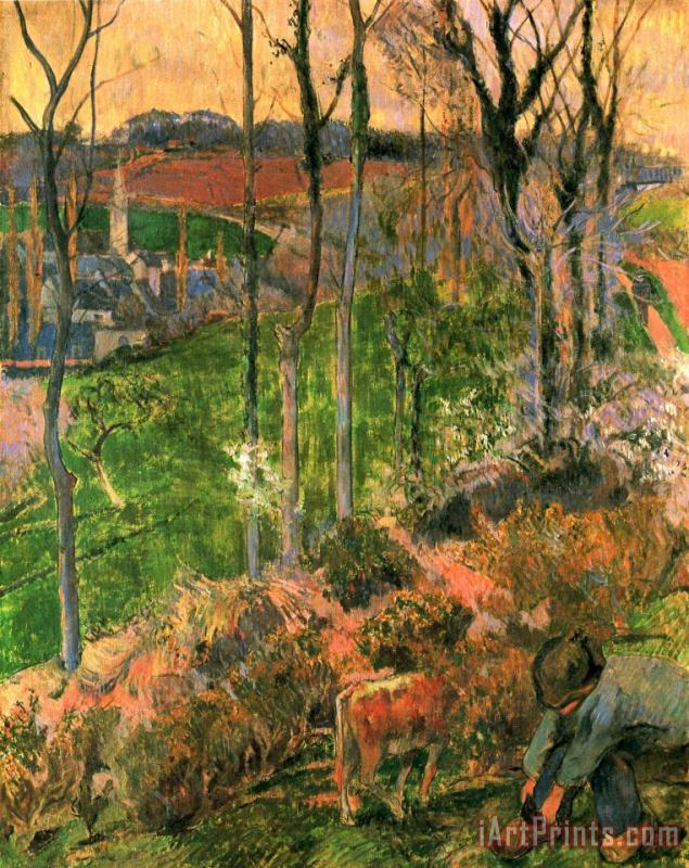 Landscape From Pont Aven, Brittany painting - Paul Gauguin Landscape From Pont Aven, Brittany Art Print