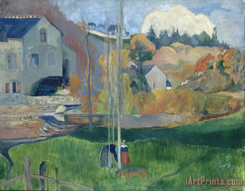 Paul Gauguin Landscape in Brittany. The David Mill Art Print