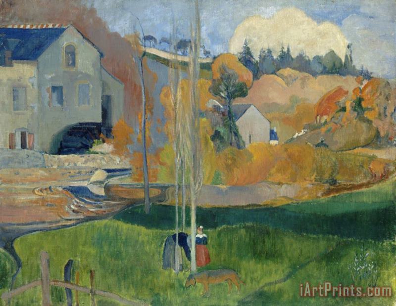 Paysage De Bretagne Le Moulin David painting - Paul Gauguin Paysage De Bretagne Le Moulin David Art Print