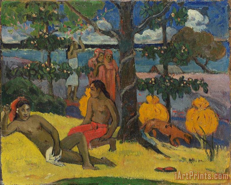 Tahitian Scene painting - Paul Gauguin Tahitian Scene Art Print