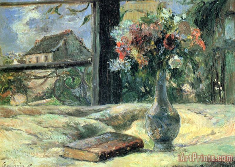 Paul Gauguin Vase of Flowers at The Window Art Print