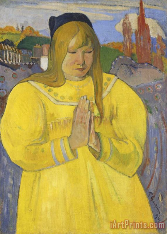 Paul Gauguin Young Christian Girl (bretonne En Priere) Art Print