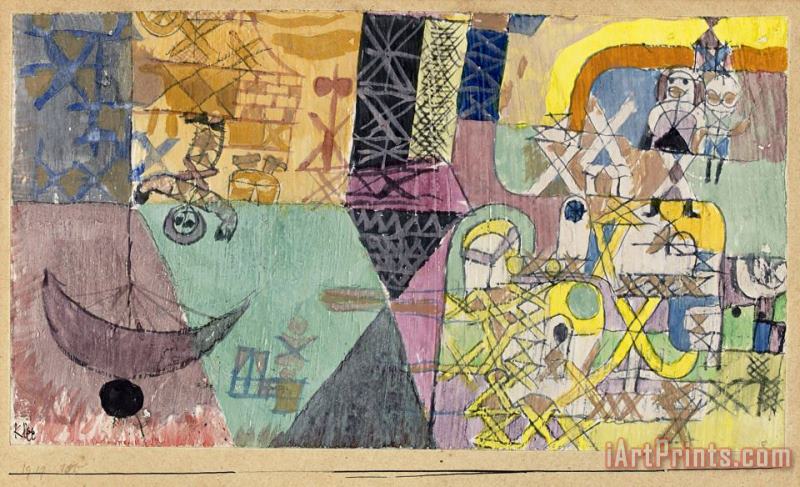 Asian Entertainers 1919 painting - Paul Klee Asian Entertainers 1919 Art Print