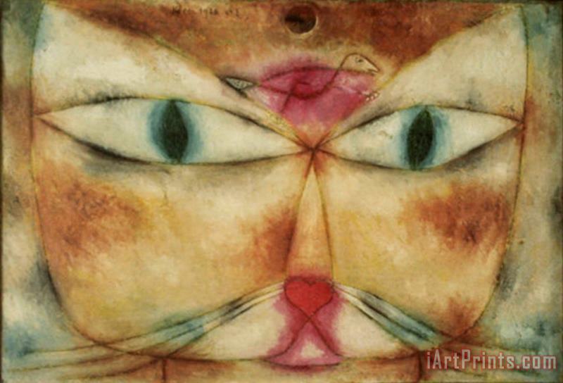 Cat And Bird painting - Paul Klee Cat And Bird Art Print