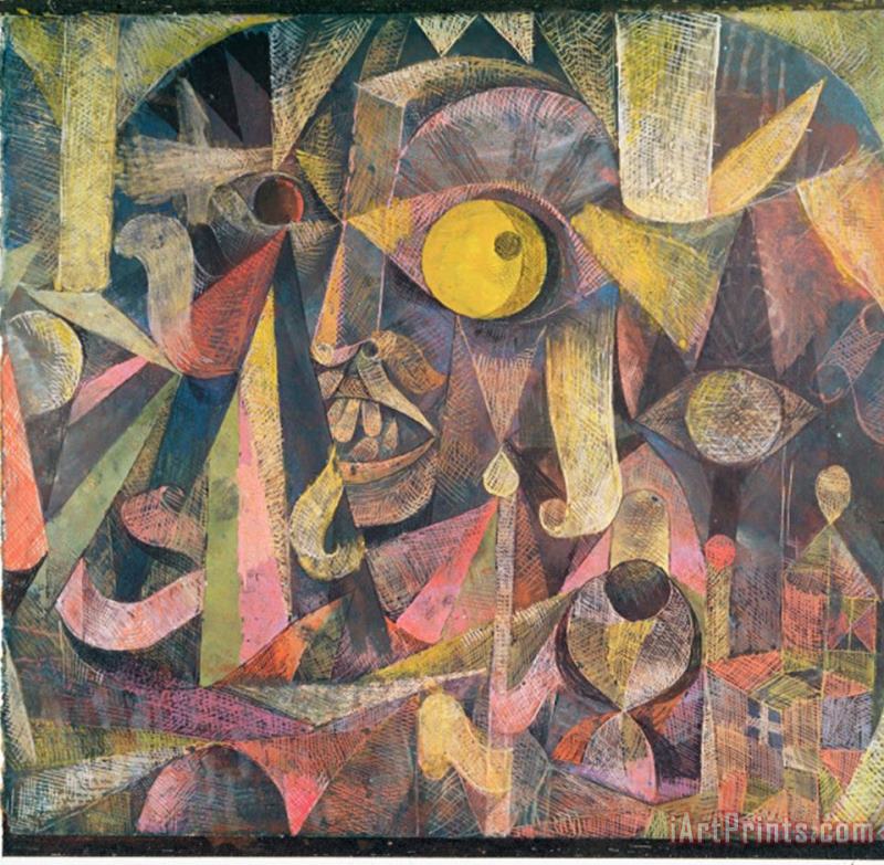 Paul Klee La Lune Etait Sur Le Declin Elle Me Montrait La Grimace D Un Anglais Un Lord Mal Fame 1918 Art Painting