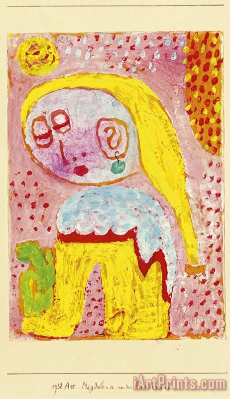 Magdalena Before The Conversion 1938 painting - Paul Klee Magdalena Before The Conversion 1938 Art Print